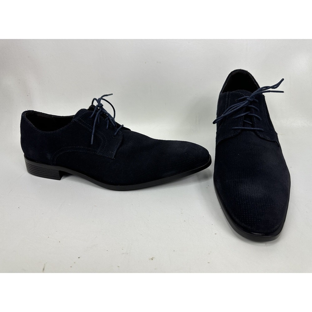 Saks Fifth Avenue Tatum Oxford Leather Dress Shoes‎ size 11 M Men Navy Blue